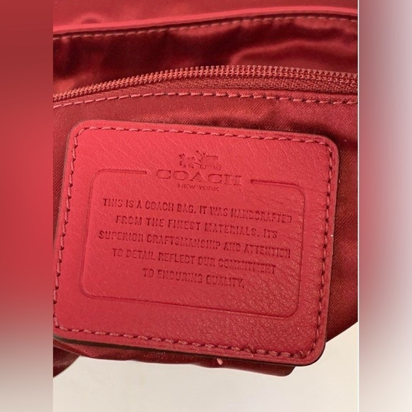 Coach Taylor Mini Flap Crossbody Berry Red Leather Purse - Picture 16 of 16